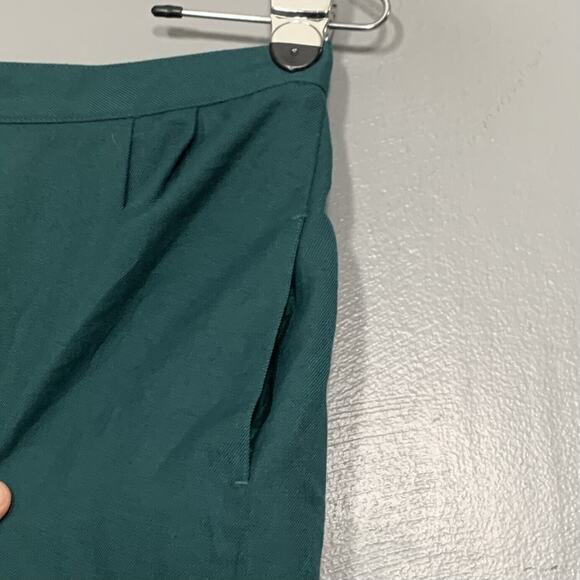 Vintage Fits Size Small Green Midi Straight Skirt Classic High Waist Academia - Picture 3 of 6